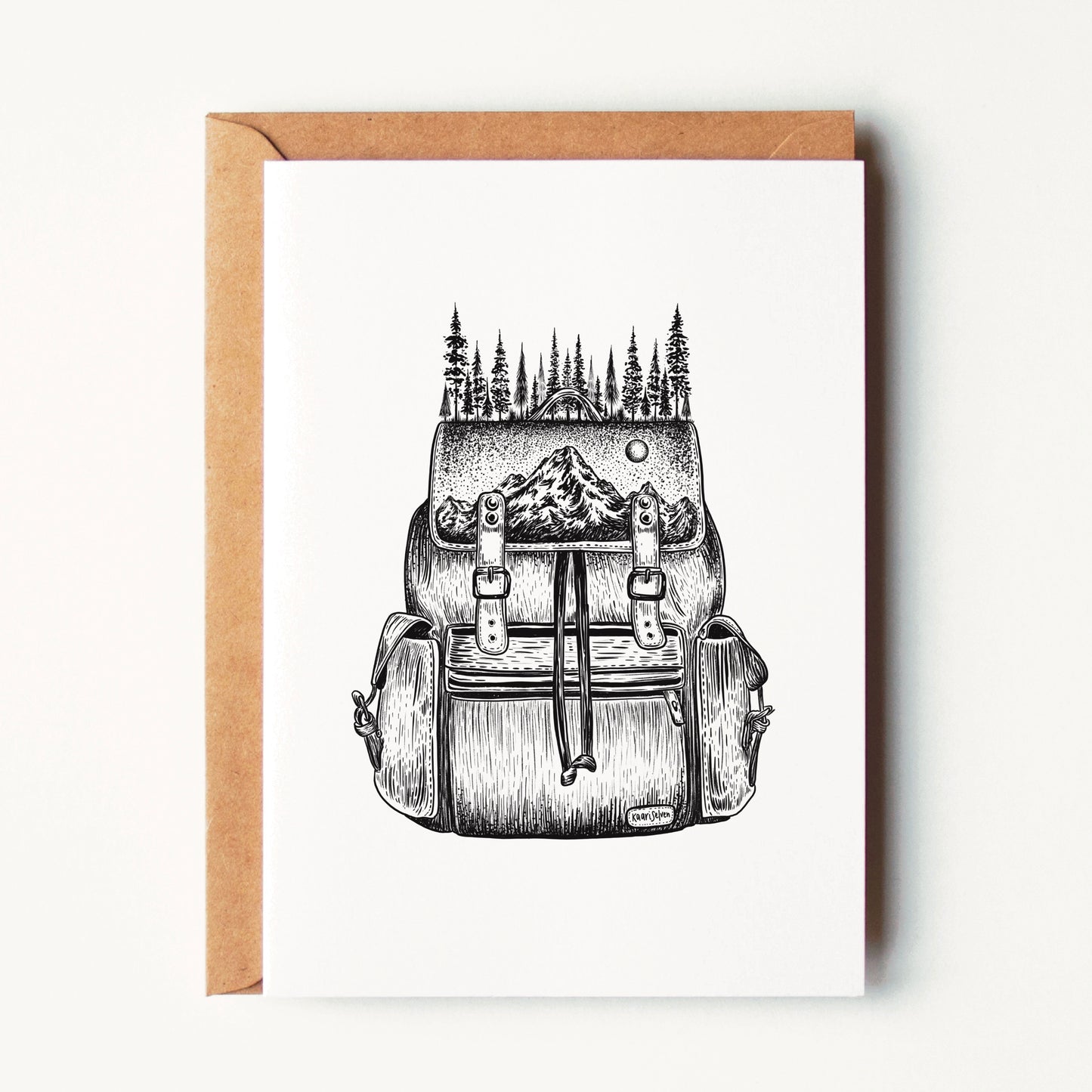 Forested Backpack Greeting Card