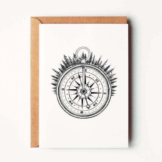Forested Compass Greeting Card