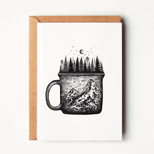 Forested Coffee Mug Greeting Card