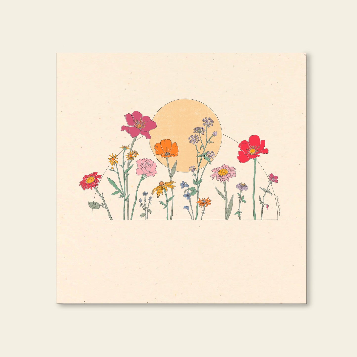 Wildflower Sun Art Print