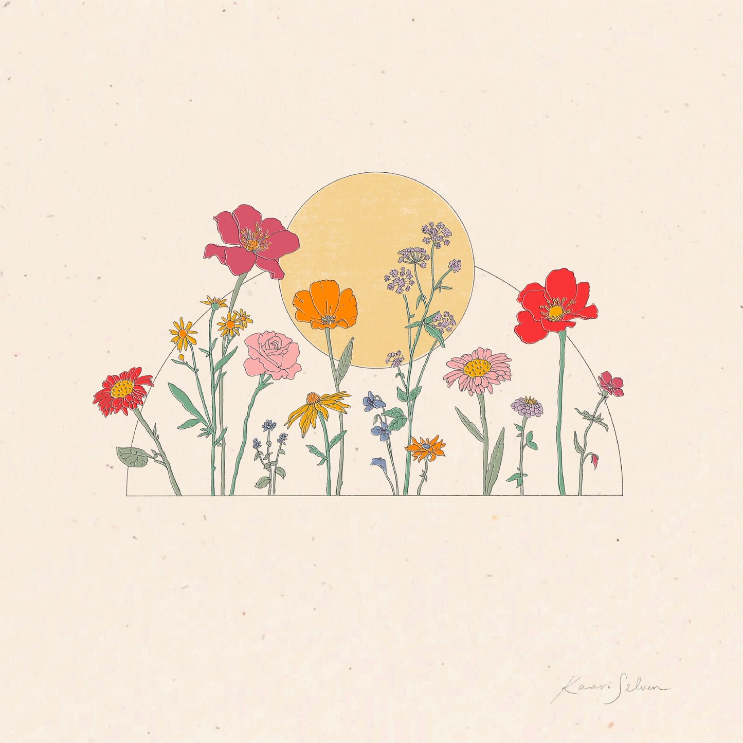 Wildflower Sun Art Print