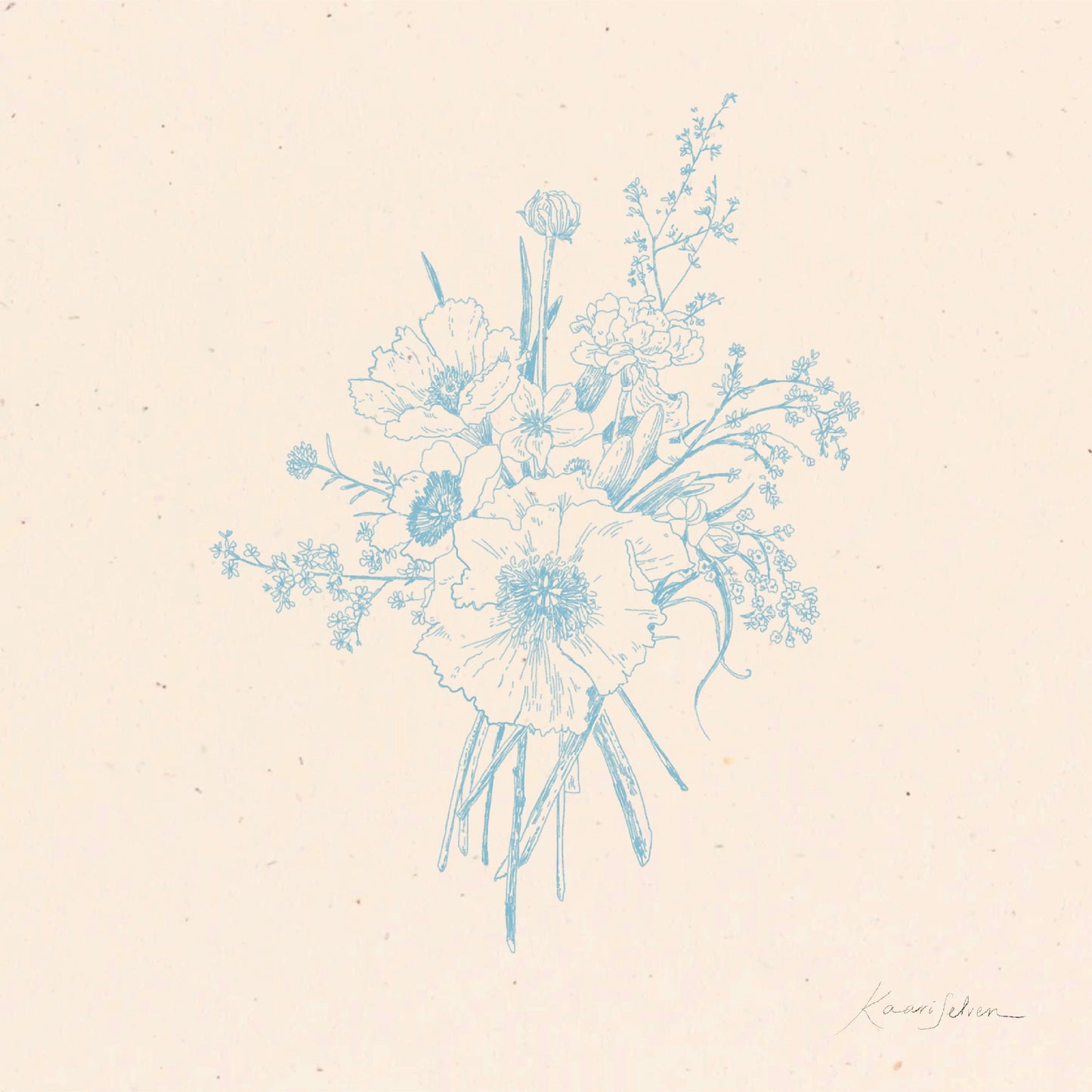 Floral Study I in Blue Art Print