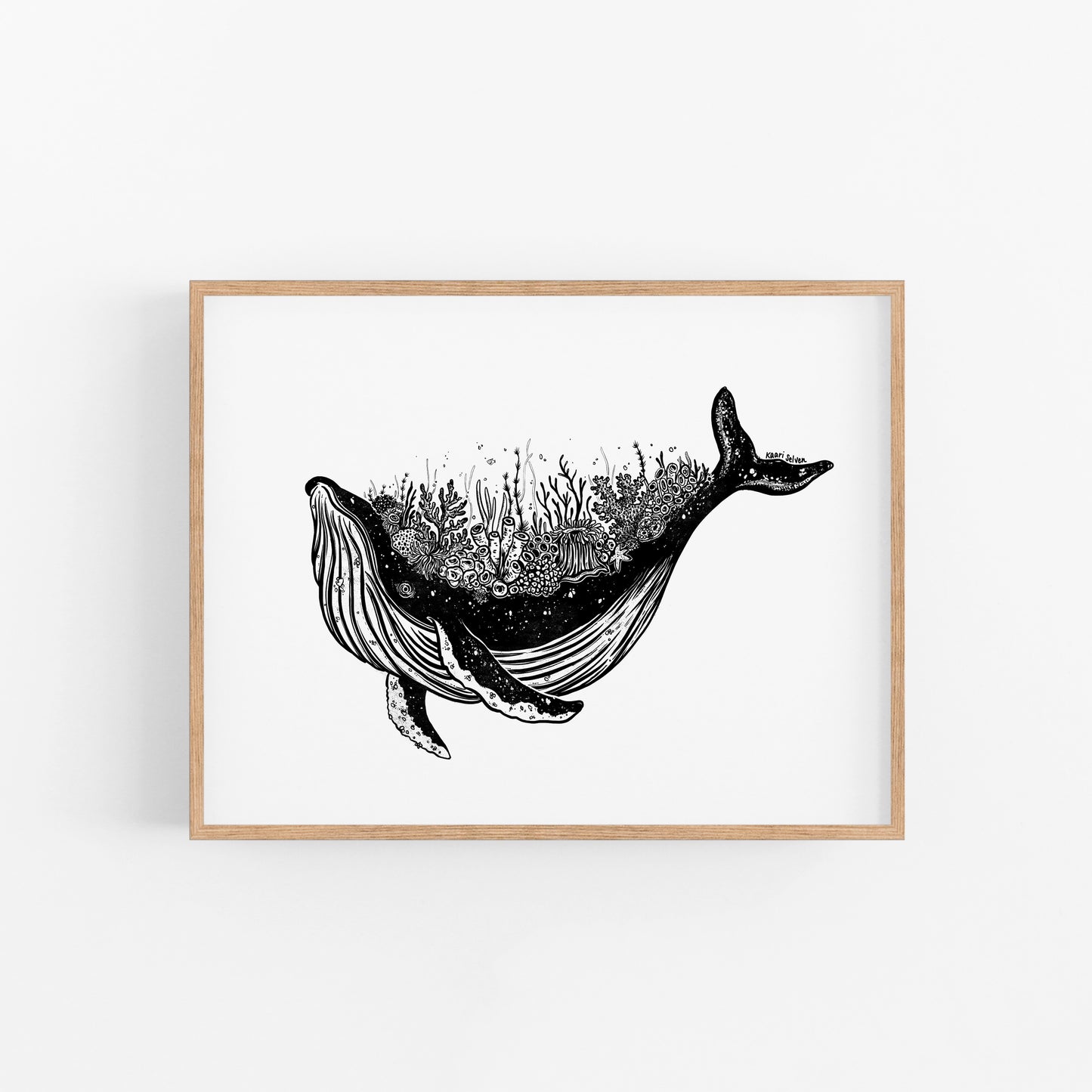 Coral Whale Art Print