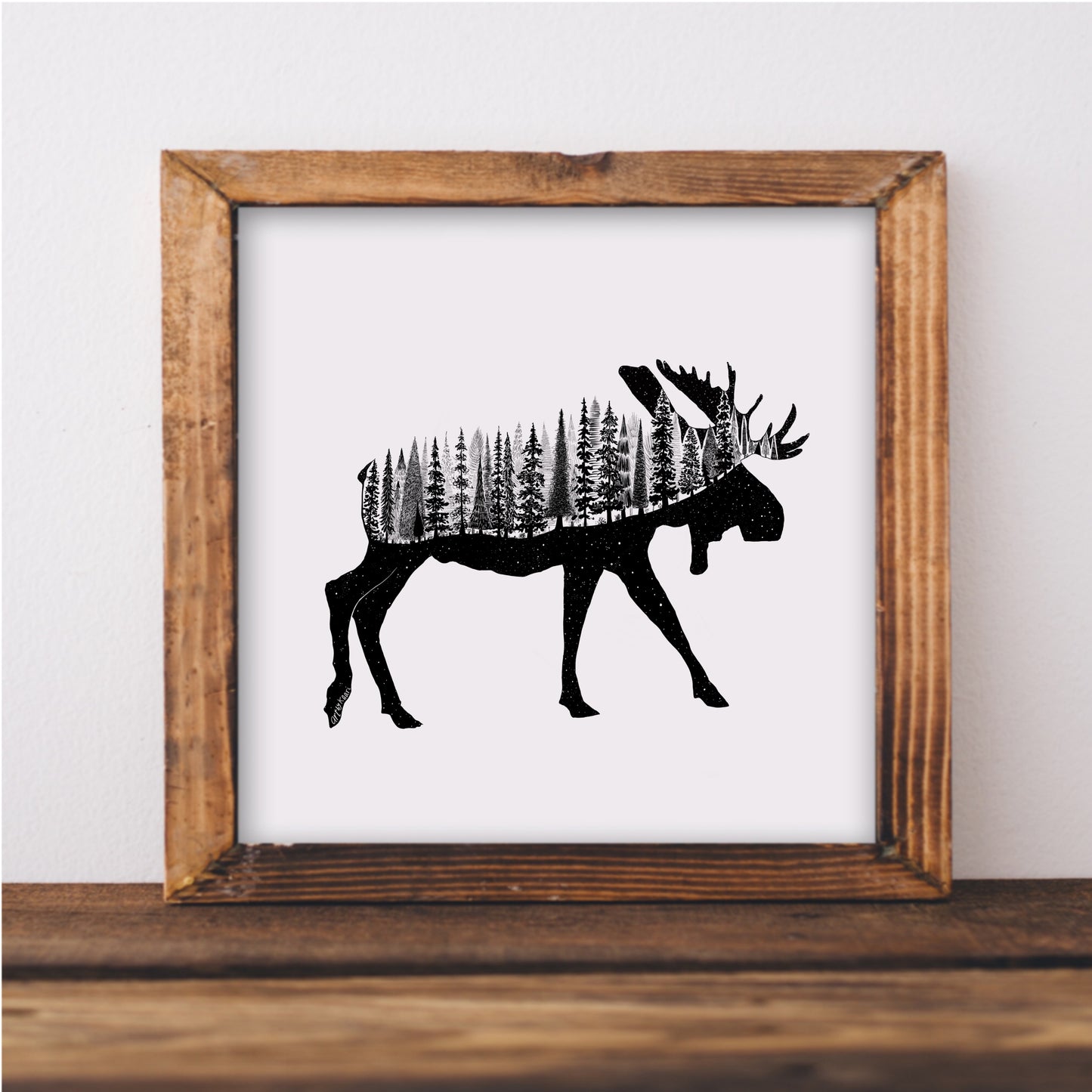 Forested Moose Art Print