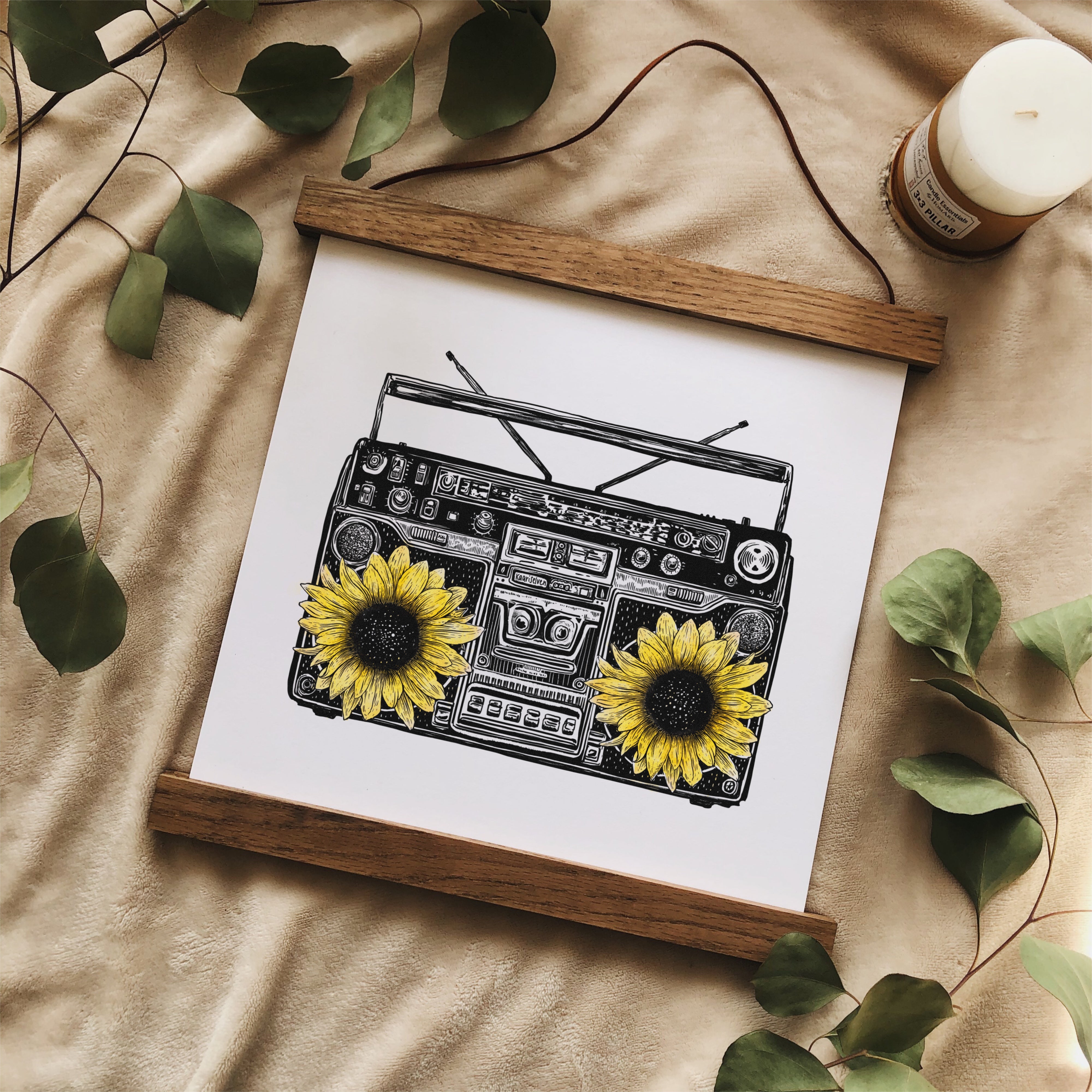 Sunflower Stereo Art Print