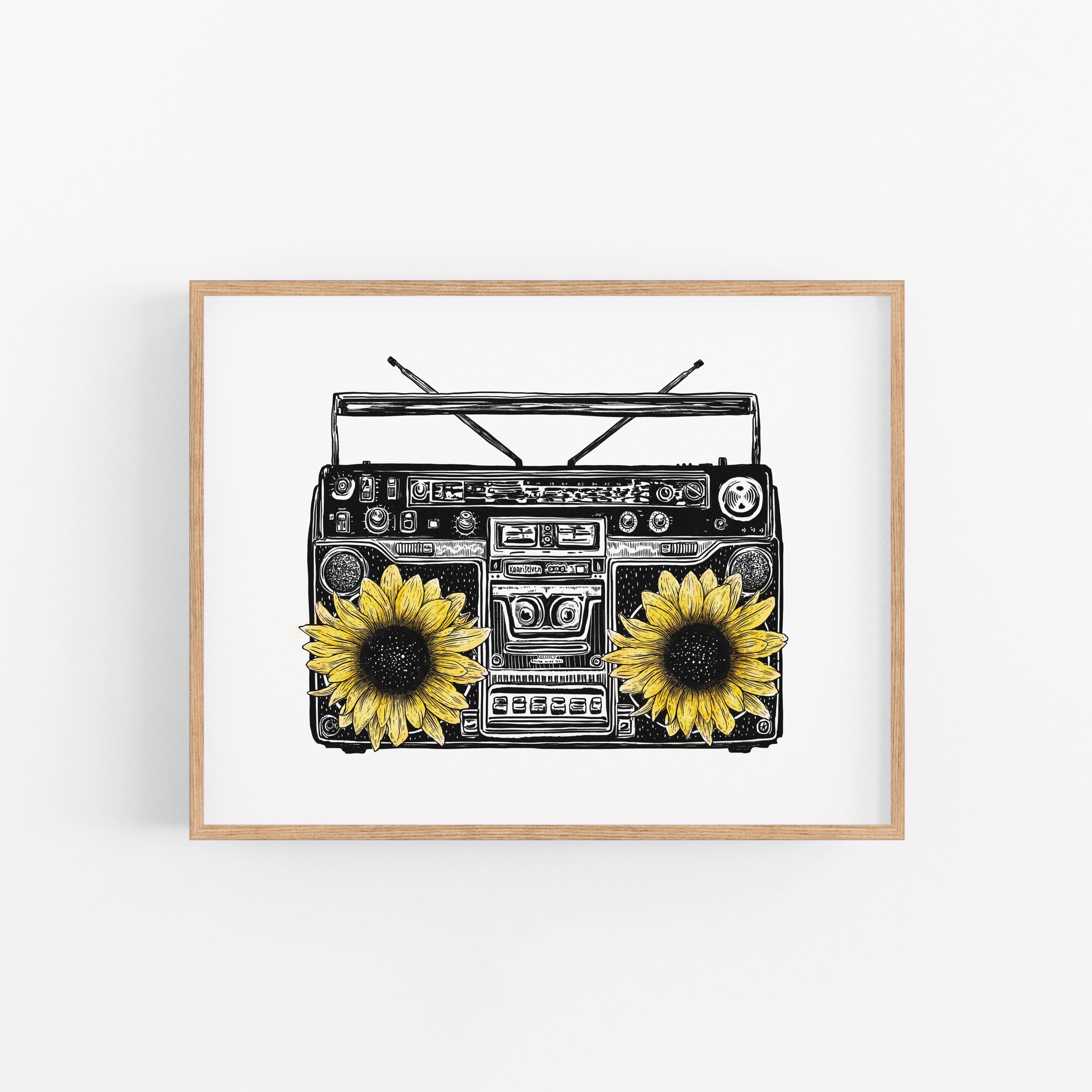 Sunflower Stereo Art Print