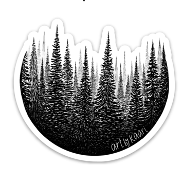 Treescape Circle Vinyl Sticker