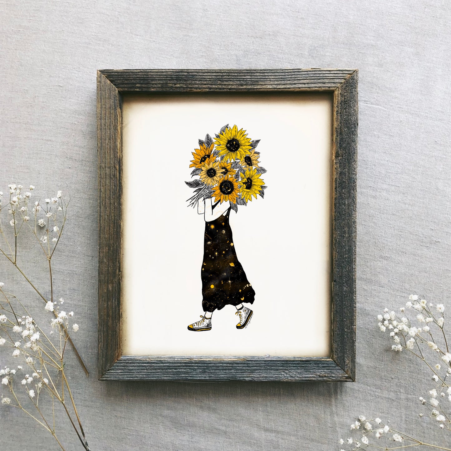 Celestial Sunflower Bouquet Art Print