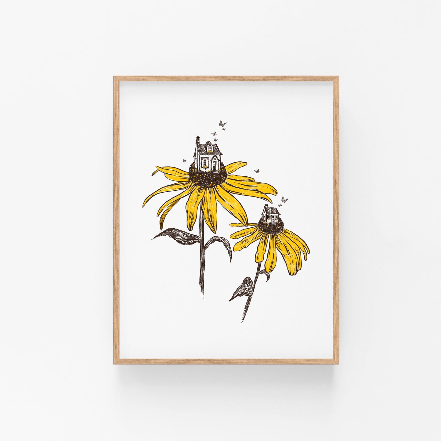 Black Eyed Susan Tiny Houses Art Print