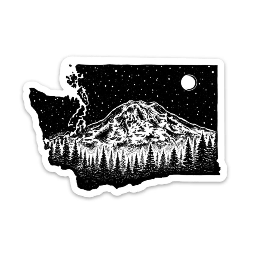 Washington + Mt. Rainier Vinyl Sticker